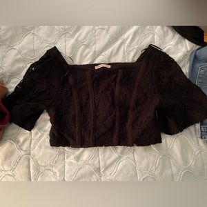 Black cropped corset tee size xs